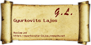 Gyurkovits Lajos névjegykártya